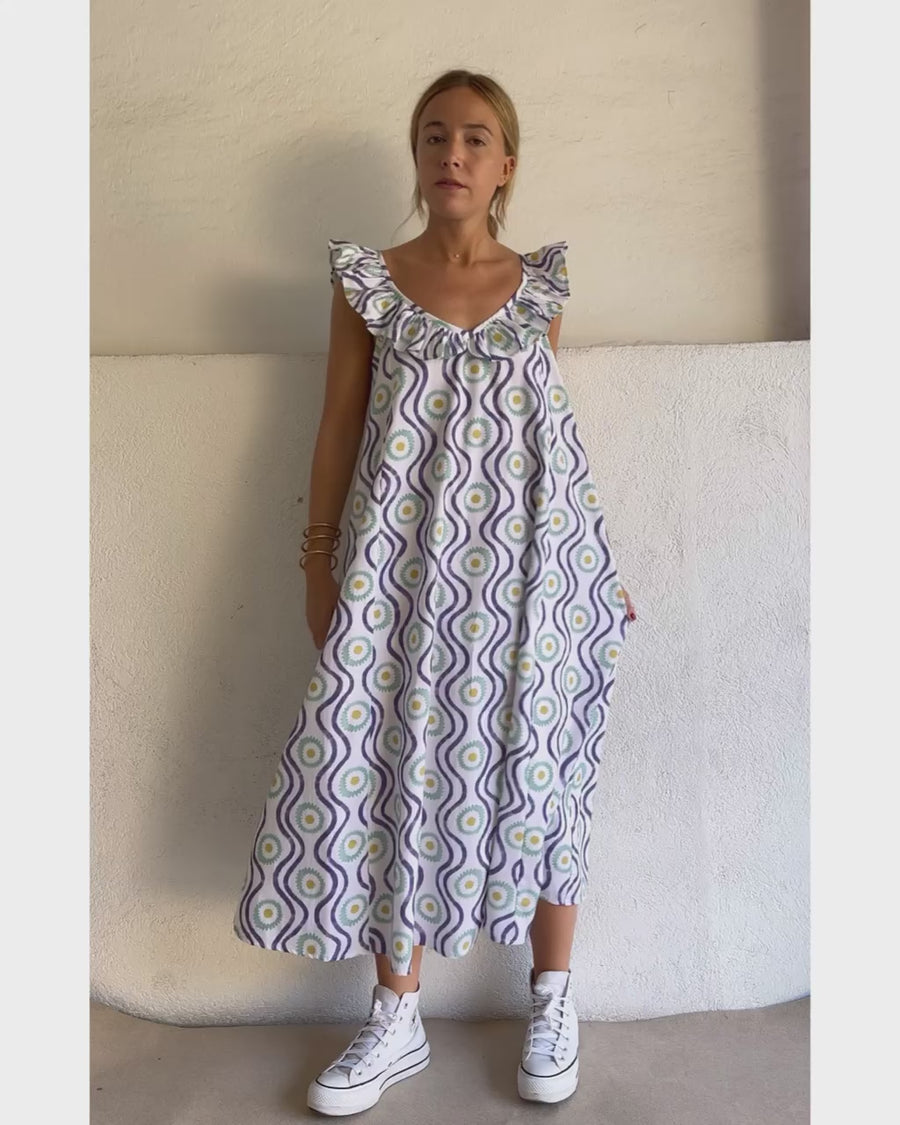 Daisy Print Long Dress