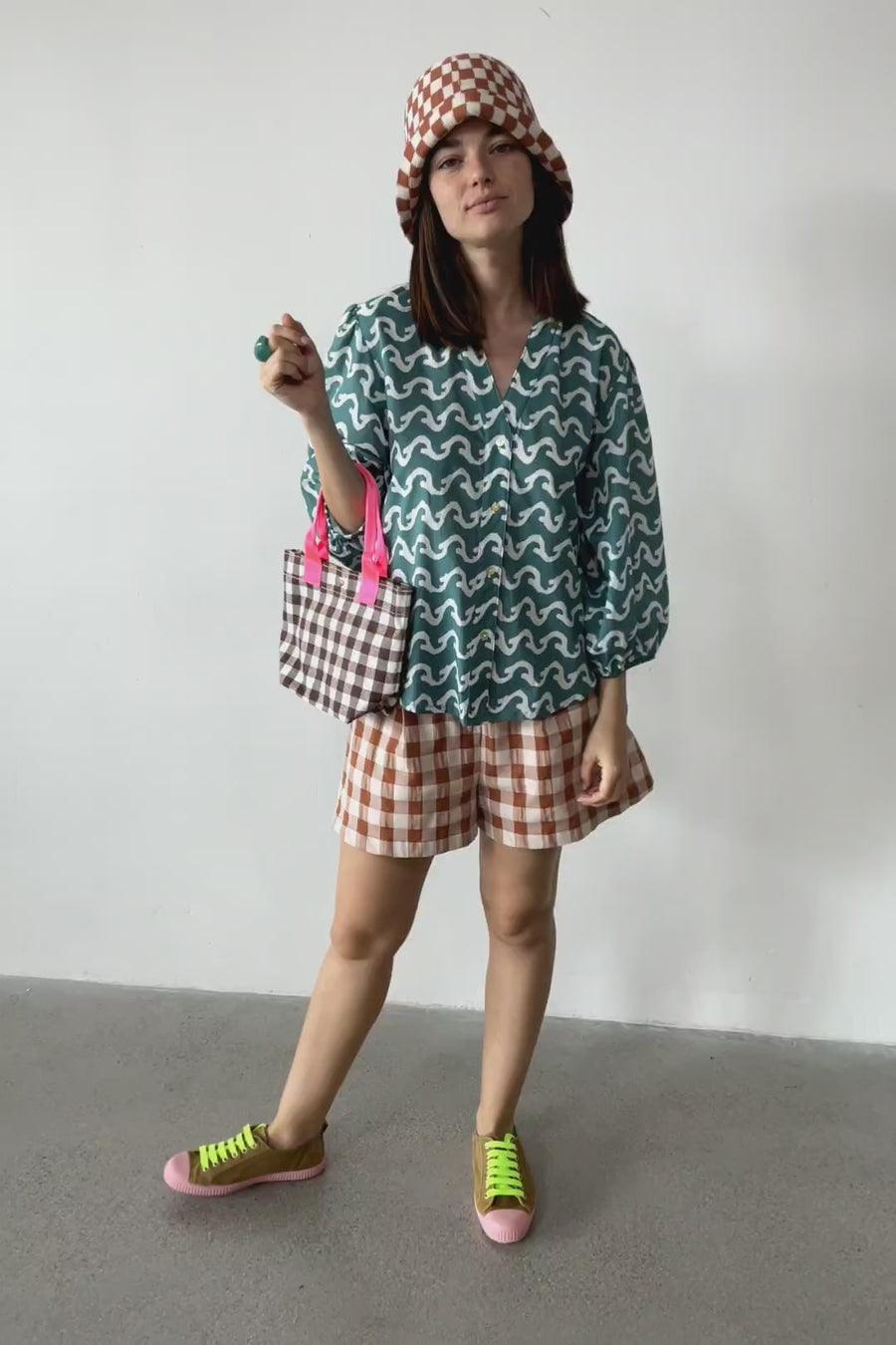 Camisa Mikado Olas Verde