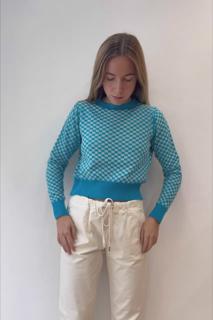 Turquoise Picnic Sweater