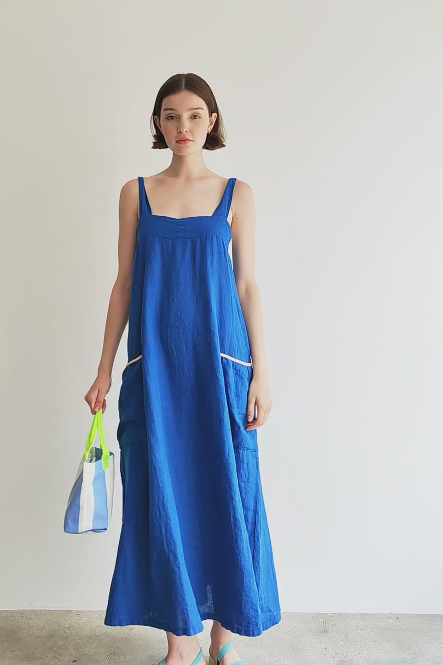 Blue Linen Dress