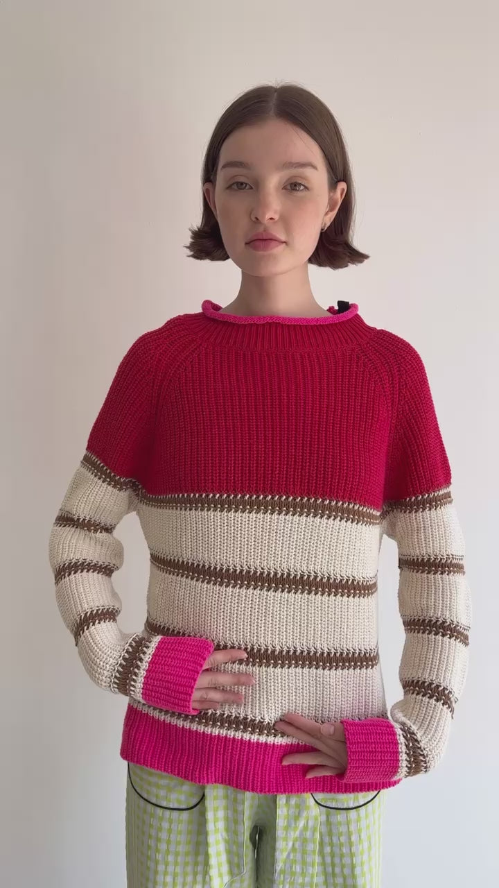 Palmar Raspberry Sweater