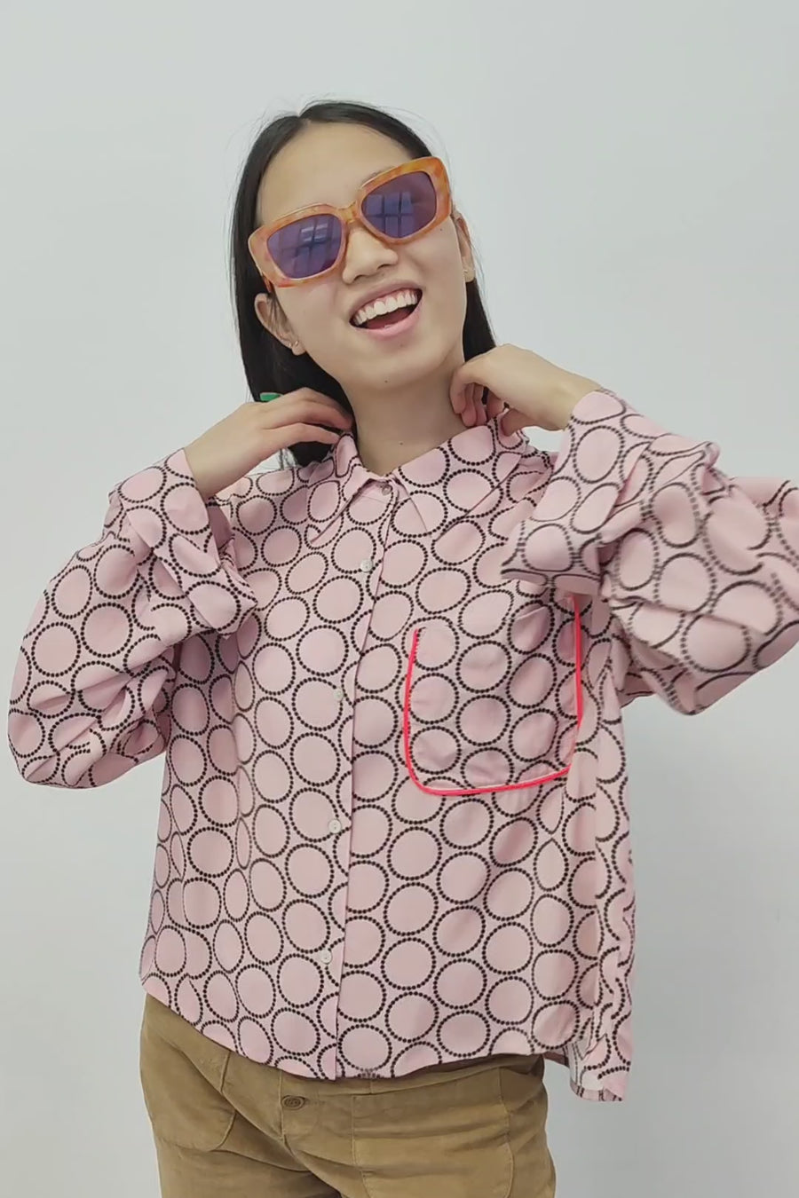 Pink Printed Smile Shirt