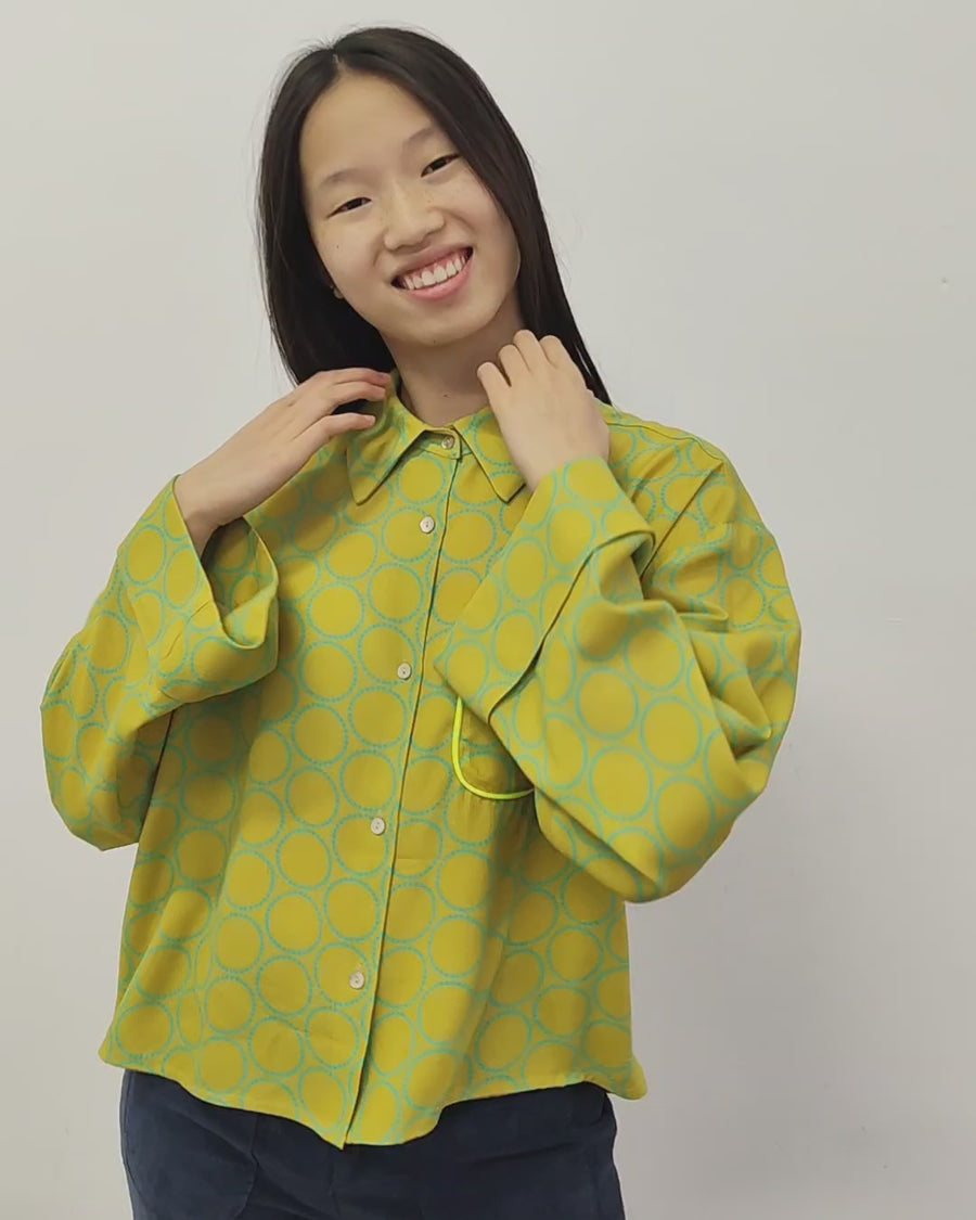  Green Printed Smile Shirt