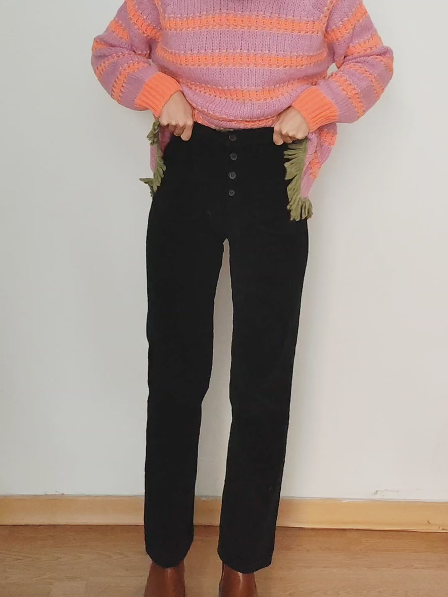 Black Corduroy Flow Pants