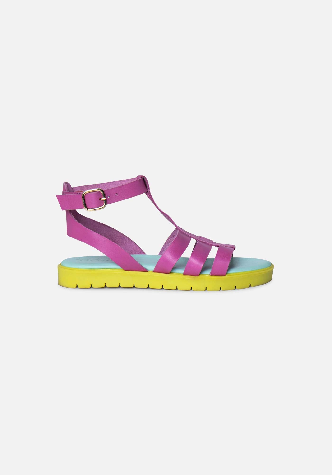 Rome Pink Leather Sandals