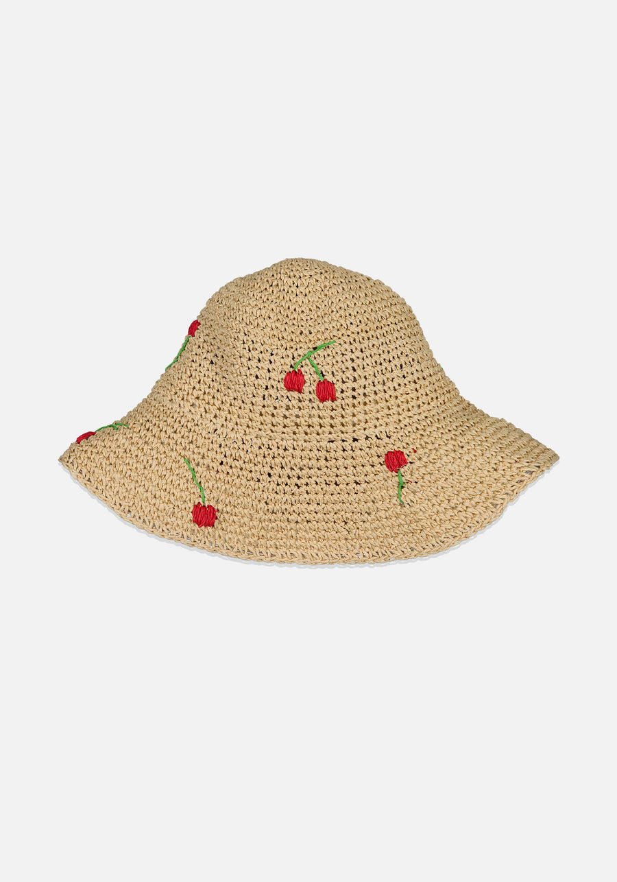 Sombrero Cerezas Beige