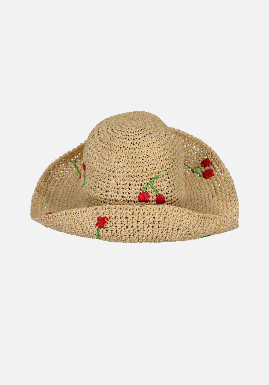Sombrero Cerezas Beige