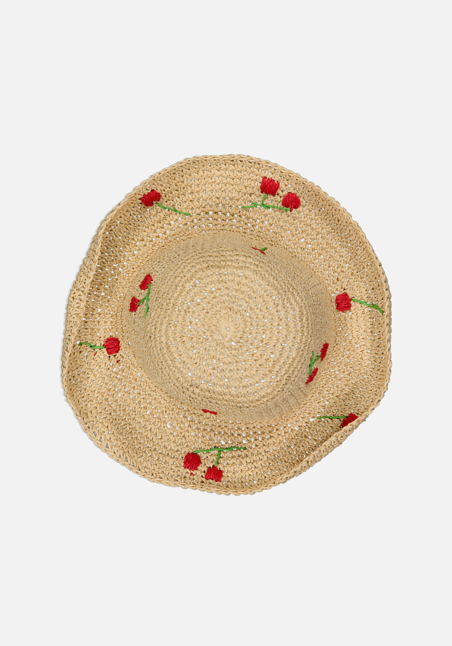 Sombrero Cerezas Beige