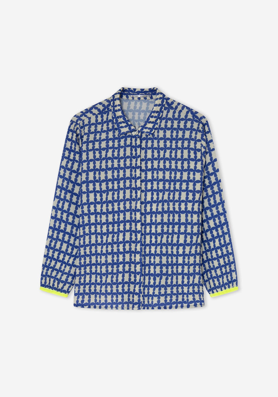 Blue Trébol Printed Shirt